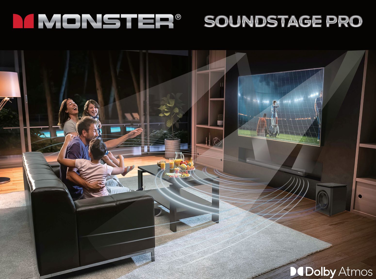 Monster 44" Dolby ATMOS Soundbar with 12" Sub